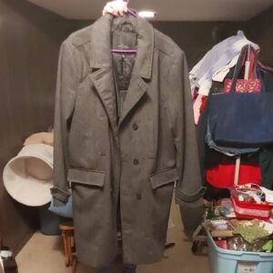 Marc Anthony Elegant Men's Charcoal Trench Coat